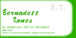 bernadett koncs business card